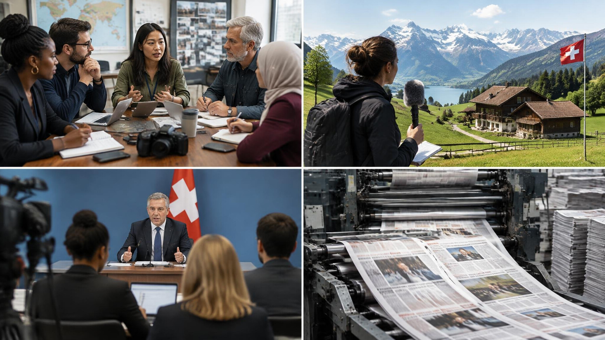 diverse journalists meeting