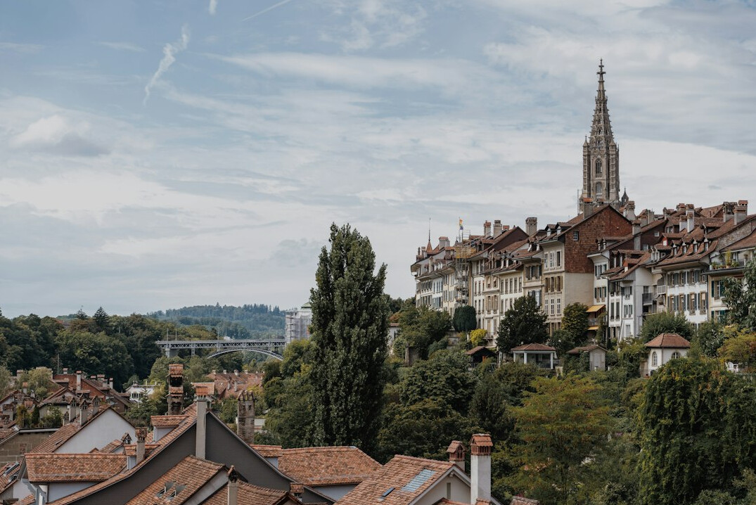 modern swiss city skyline